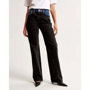 Abercrombie & Fitch 90s High Rise Relaxed Two-Tone Jeans